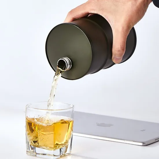 Hot Sale 304 Stainless Steel Hip Flask 25oz Diesel Barrel Shaped Flagon 