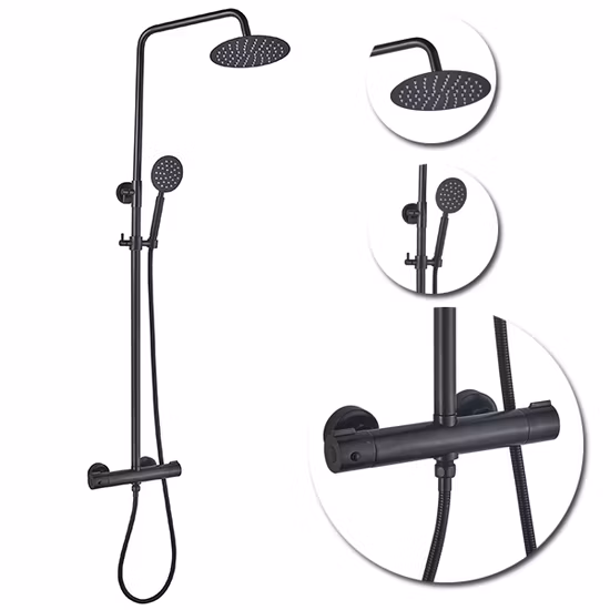 Bathroom Room Shower Mixer Faucet Combo Set Adjustable Sliding Bar Set