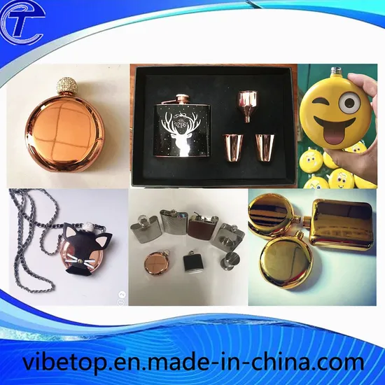 High Quality Leather Stainless Steel Metal Flagon 