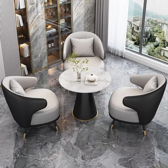 Hotel Engineering Customization Living Room Furniture Coffee Table and Single Sofa Set 