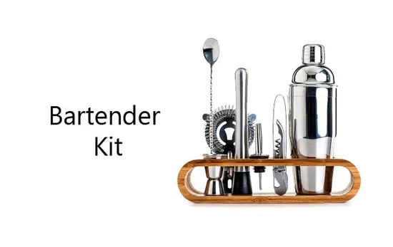 Bartender Stainless Steel Martini Tools 500ml Shaker Wine Cup Ice Muddler Bar Set 