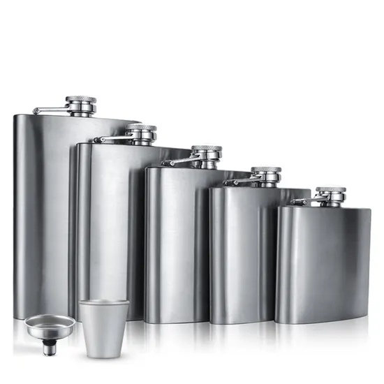 Stainless Steel Hip Flask Whisky Flask Pocket Travel Liquor Flagon 