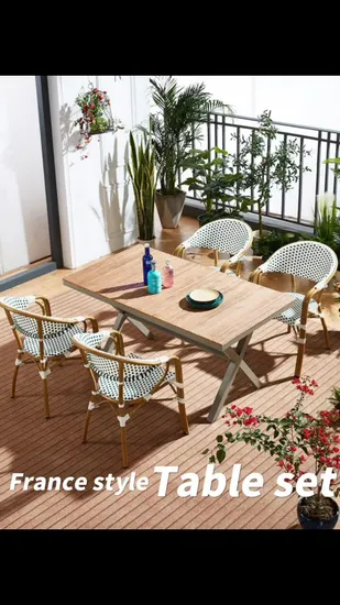 Garden Bistro Furniture Rattan Aluminum Bar Set for Outdoor Party Hotel Projects 